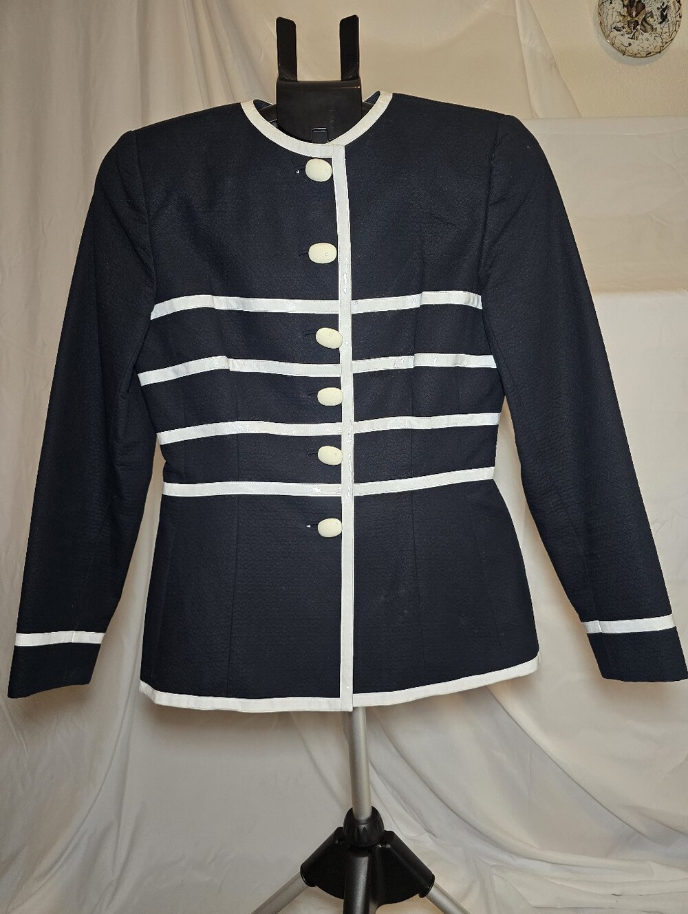 Vintage Black Blazer With Vinyl Details